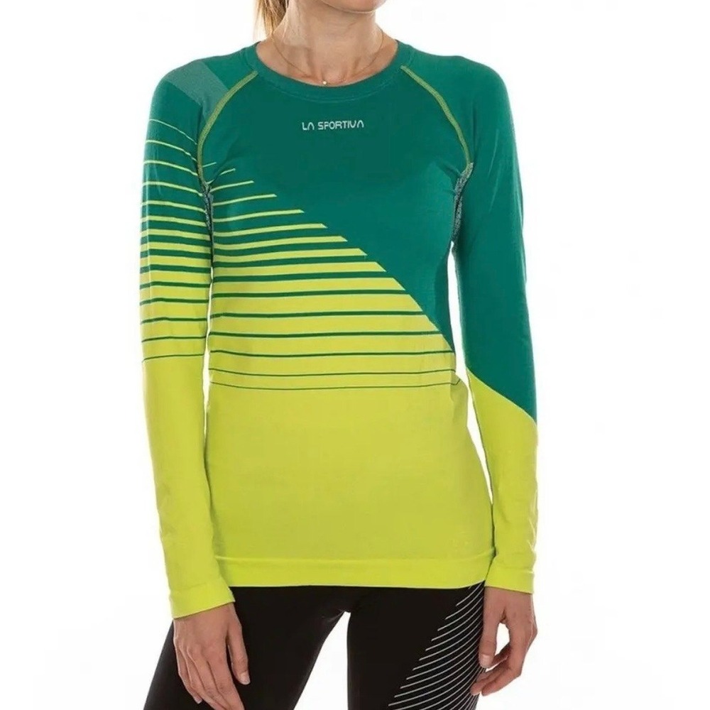 La Sportiva Tune Long Sleeve Womens Running Mountaineering Base Layer Green SZ M